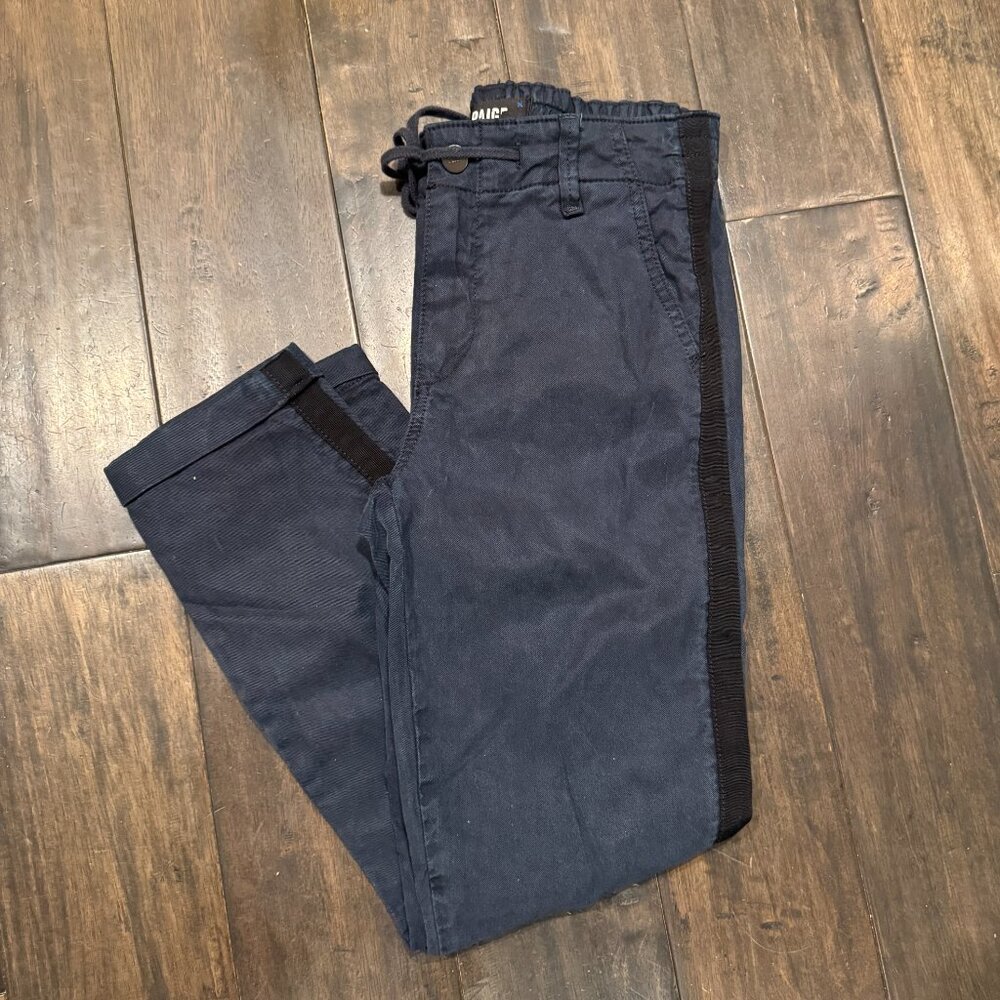 PAIGE Christy Navy Drawstring Waist Pants Women's Size 25 - Picture 13 of 13